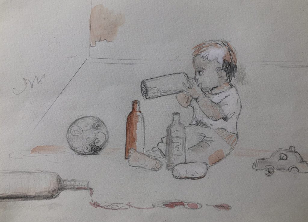 dziecko spożywające alkohol