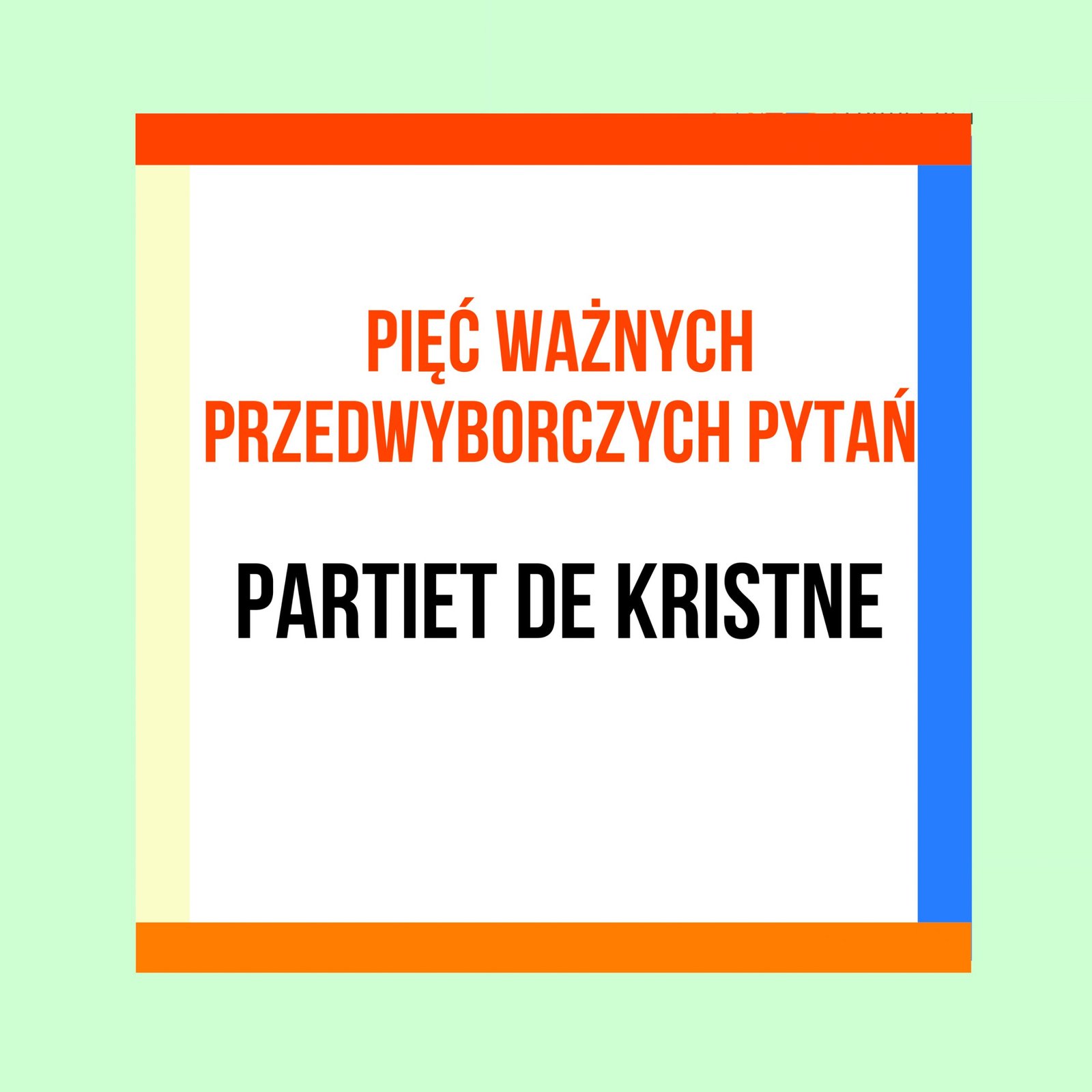 Partiet de Kristne. Co proponuje?
