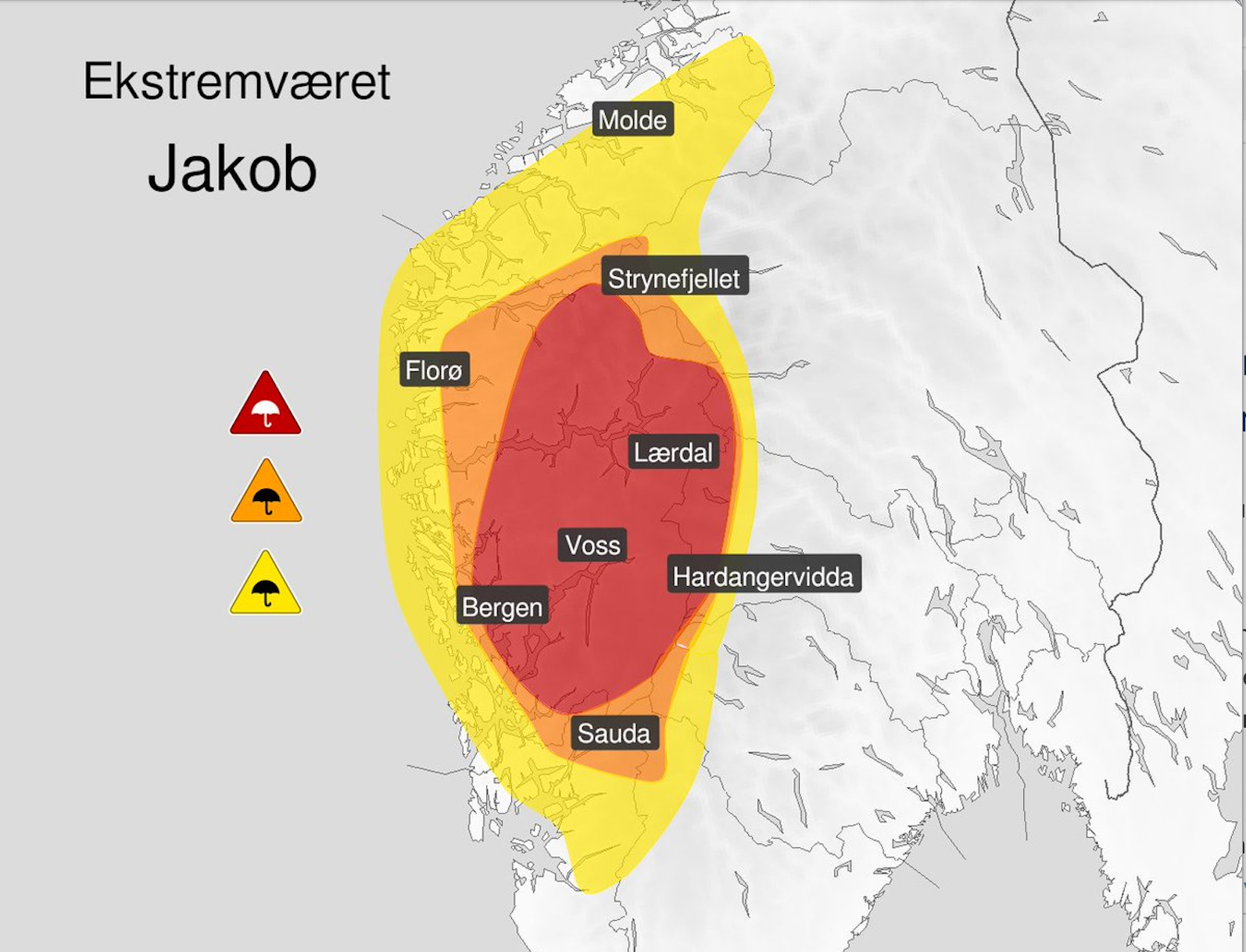 „Jakob” szaleje w zachodniej Norwegii