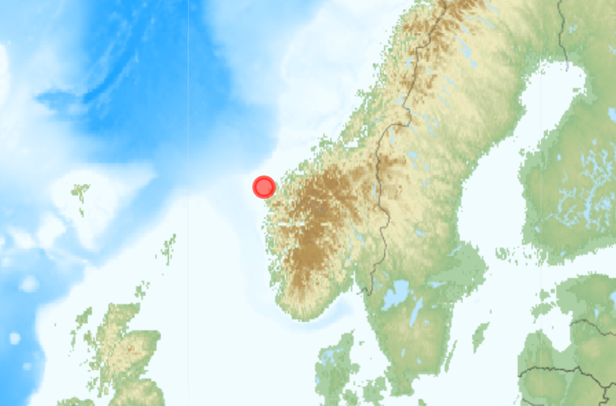 Trzęsienie ziemi na zachodnim wybrzeżu Norwegii