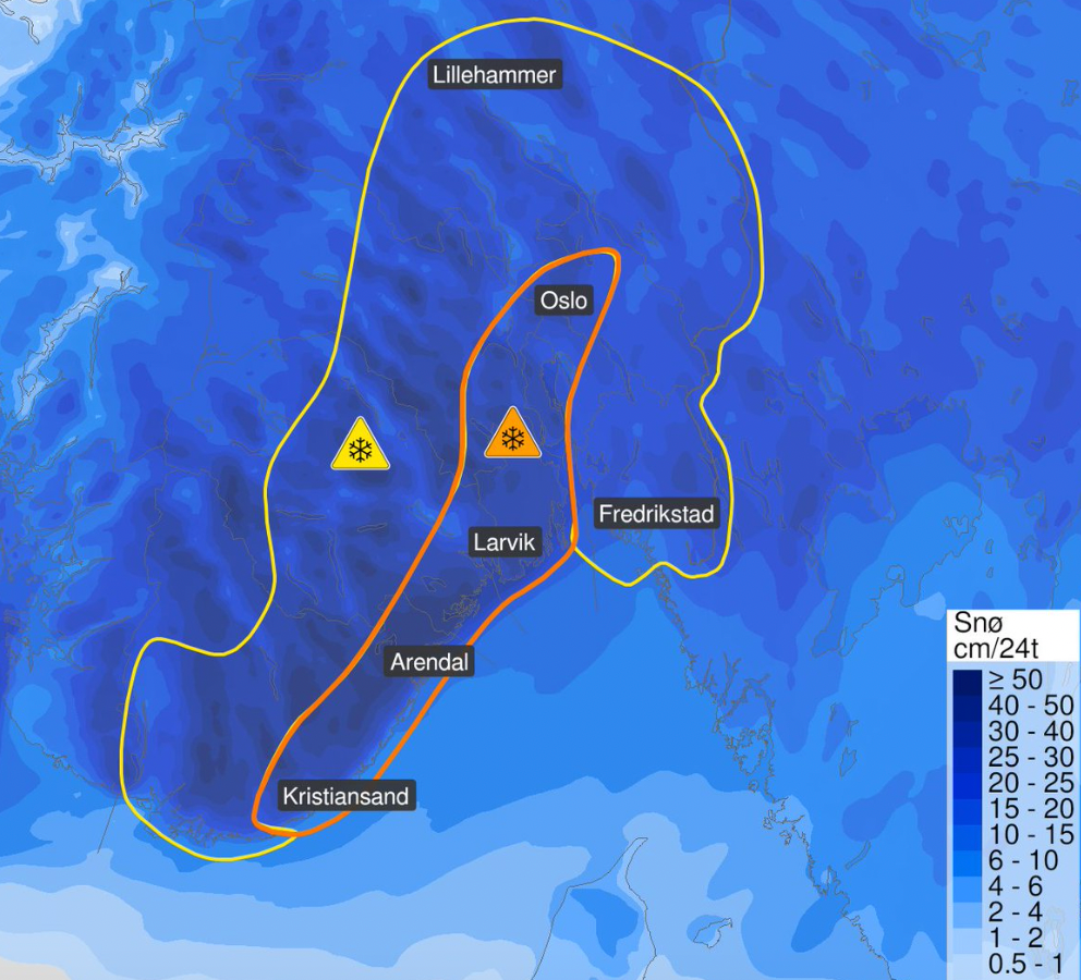 Pomarańczowe ostrzeżenie: W poniedziałek może spaść 30-40 centymetrów śniegu