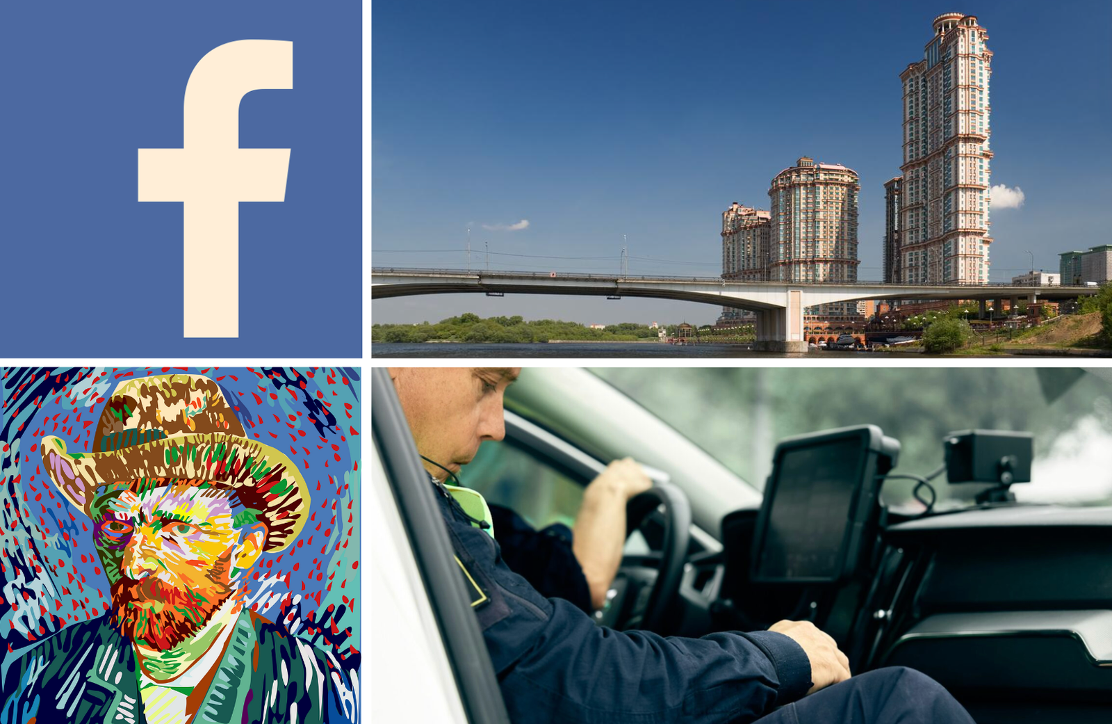 „Oczko” Facebooka, Van Gogh w garażu, eksplozja i strzelanina