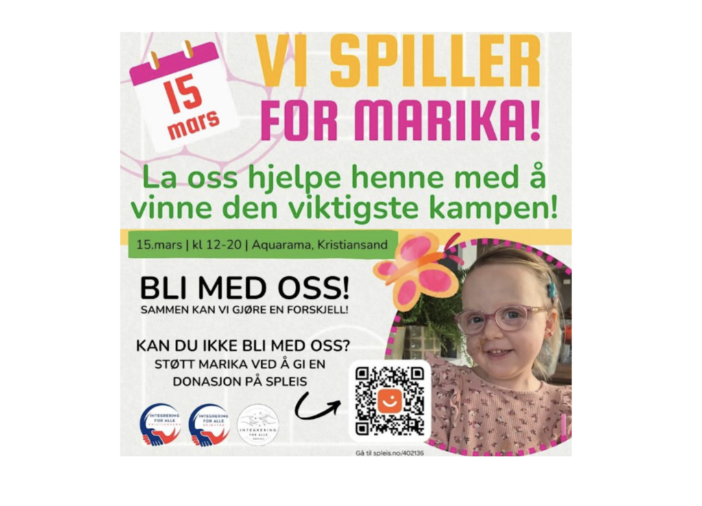 Kristiansand: En fotballturnering for lille Marika