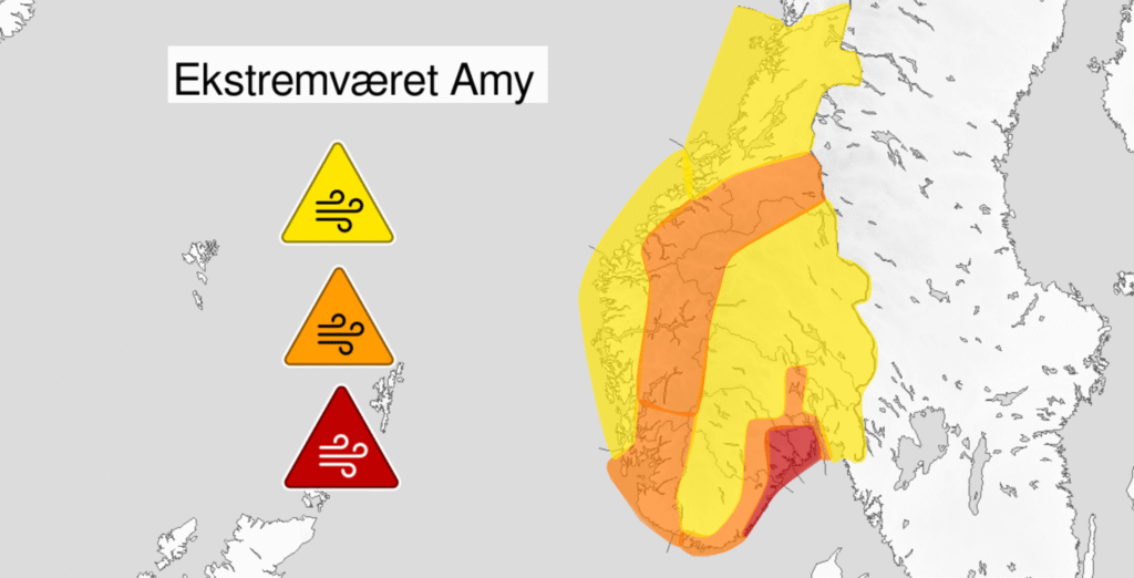 Nadciąga „Amy”. Alerty dla Sørlandet