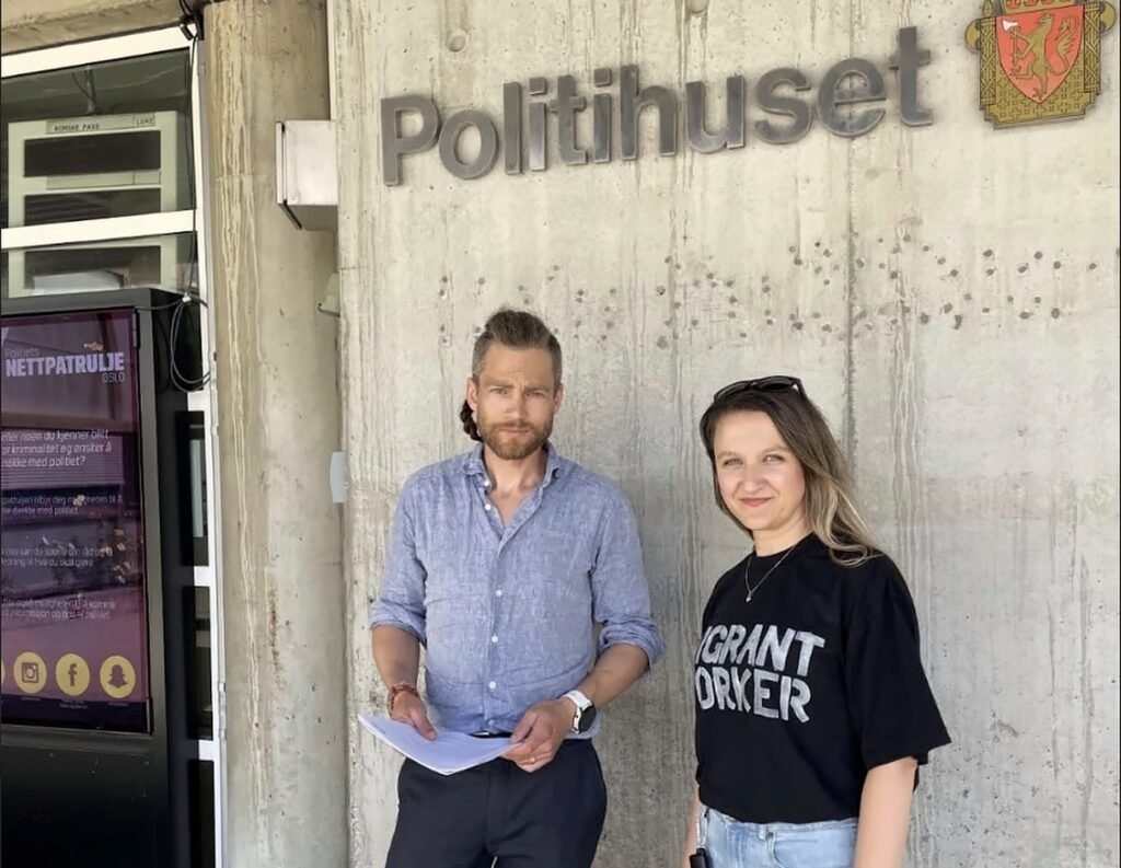Ewelina Baj po godzinach pomaga poszkodowanym migrantom. „Skala nadużyć jest ogromna” Ewelina Baj, rzeczniczka migrantów poszkodowanych w sprawie na Melkøya oraz Eivind Berstad, Bellona.